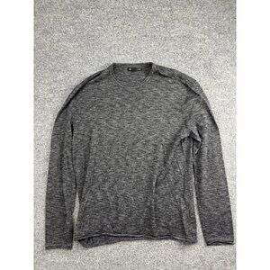John Varvatos USA Sweater Mens Large Gray Wool Cotton Crewneck Long Sleeve